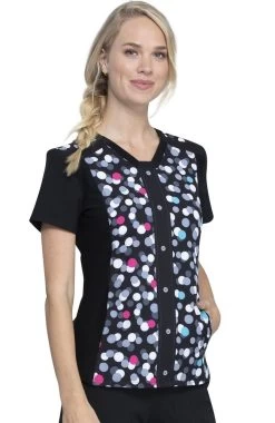 Cherokee Clearance Women's Two Times The Fun Print Scrub Top -Medical Nurse Clothing Shop 4 ck ck657 printclearance 650