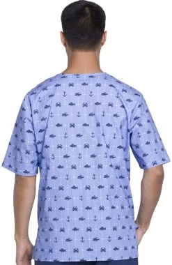 Cherokee Clearance Men's V-Neck Nautical Print Scrub Top 9 Cherokee Clearance Men's V-Neck Nautical Print Scrub Top -Medical Nurse Clothing Shop 4 ck ck675 printclearance 650