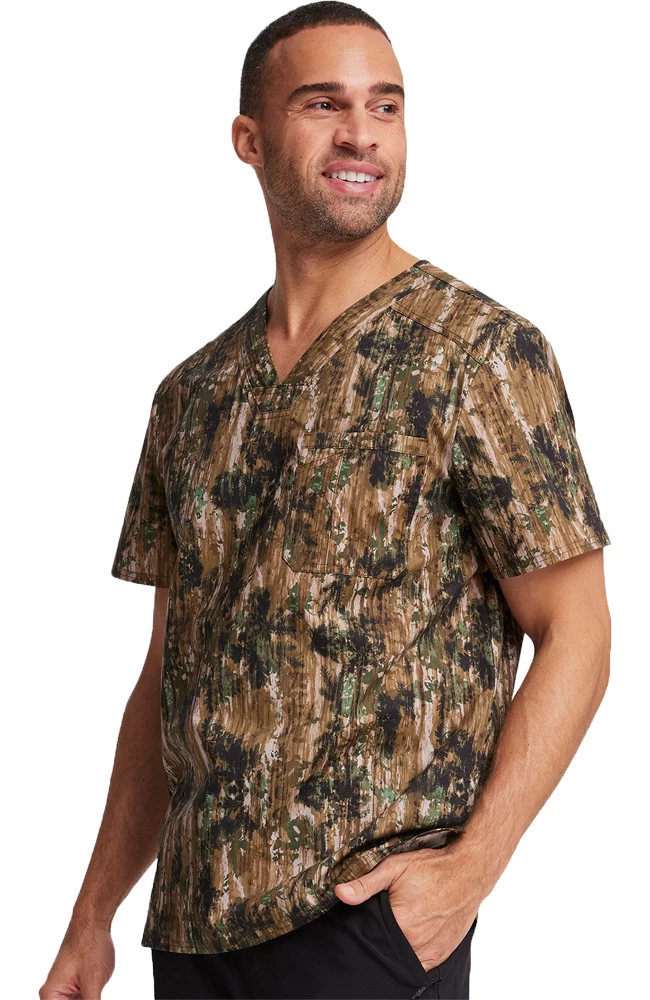 Cherokee Clearance Men's Outdoor Life Print Scrub Top 6 Cherokee Clearance Men's Outdoor Life Print Scrub Top - Image 4