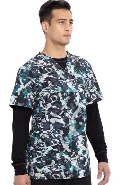 Cherokee Clearance Men's Cool Down Camo Print Scrub Top 9 Cherokee Clearance Men's Cool Down Camo Print Scrub Top -Medical Nurse Clothing Shop 4 ck ck920 printclearance 650