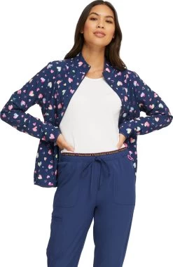Clearance Women's Packable Loving Art Print Scrub Jacket -Medical Nurse Clothing Shop 4 ck hs329 printclearance 650