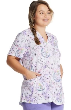 Women's Starlight Tink Print Scrub Top 9 Women's Starlight Tink Print Scrub Top -Medical Nurse Clothing Shop 4 ck hs663 print 650