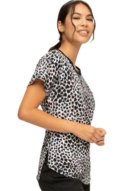 Clearance Women's Forever Wild At Heart Print Scrub Top -Medical Nurse Clothing Shop 4 ck hs800 printclearance 650