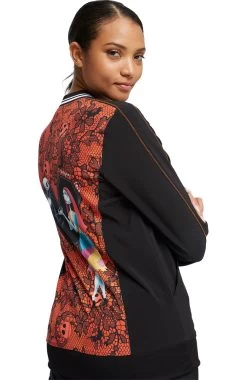 Cherokee Clearance Women's Undying Love Print Bomber Jacket -Medical Nurse Clothing Shop 4 ck tf385 printclearance 650