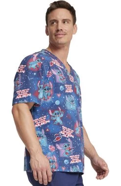 Cherokee Women's Inner Alien Print Scrub Top -Medical Nurse Clothing Shop 4 ck tf701 print 650