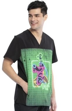 Cherokee Clearance Men's Goofy Neon Print Scrub Top 9 Cherokee Clearance Men's Goofy Neon Print Scrub Top -Medical Nurse Clothing Shop 4 ck tf712 printclearance 650