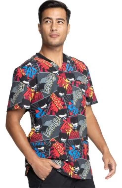 Cherokee Clearance Men's Zap Print Scrub Top -Medical Nurse Clothing Shop 4 ck tf725 printclearance 650