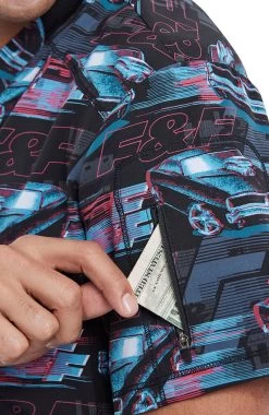 Cherokee Clearance Men's Fast And Furious Print Scrub Top -Medical Nurse Clothing Shop 4 ck tf730 printclearance 650