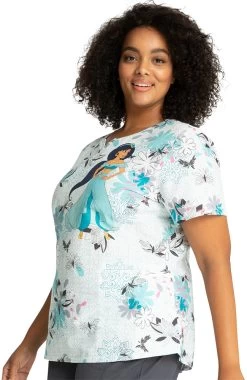 Cherokee Clearance Women's Lotus Garden Print Scrub Top -Medical Nurse Clothing Shop 4 ck tf761 printclearance 650