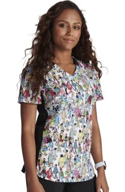 Cherokee Women's Where's Waldo? Print Scrub Top 12 Cherokee Women's Where's Waldo? Print Scrub Top -Medical Nurse Clothing Shop 4 ck tf764 print 650