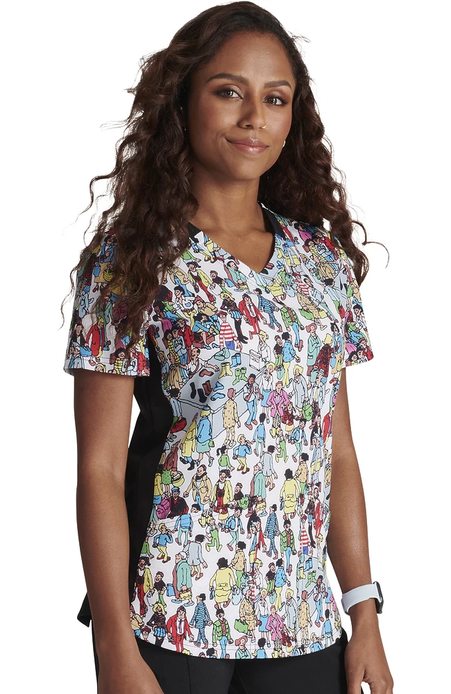Cherokee Women's Where's Waldo? Print Scrub Top 6 Cherokee Women's Where's Waldo? Print Scrub Top - Image 4