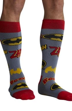 Cherokee Men's Support 8-12 MmHg Batman Mania Compression Sock -Medical Nurse Clothing Shop 4 ck tfpsmbt 650