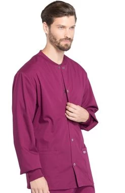 Men's Snap Front Warm-Up Solid Scrub Jacket 10 Men's Snap Front Warm-Up Solid Scrub Jacket -Medical Nurse Clothing Shop 4 ck ww360 650