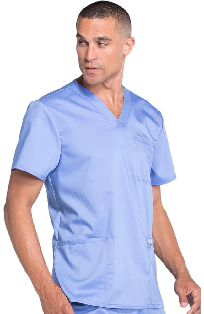 Clearance Men's V-Neck Utility Solid Scrub Top 6 Clearance Men's V-Neck Utility Solid Scrub Top - Image 4