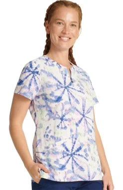 Women's Ivy Tie-Dye Burst Print Scrub Top -Medical Nurse Clothing Shop 4 hh 2275 print 650