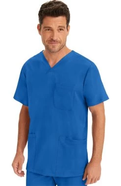 Men's Matthew V-Neck Solid Scrub Top -Medical Nurse Clothing Shop 4 hh 2590 650
