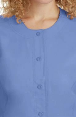 Women's Daisy Snap Warm Up Solid Scrub Jacket -Medical Nurse Clothing Shop 4 hh 5063 650