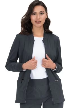 Women's Andrea Zip Front Solid Scrub Jacket -Medical Nurse Clothing Shop 4 ko 450 650