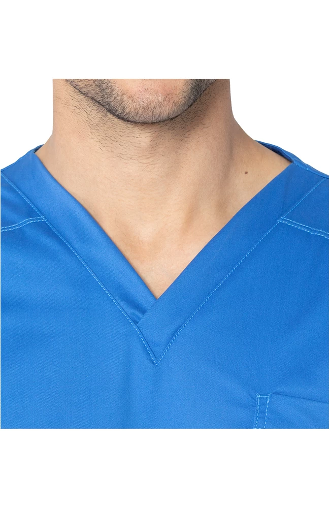 Clearance Stretch Men's By V-Neck Solid Scrub Top 6 Clearance Stretch Men's By V-Neck Solid Scrub Top - Image 4