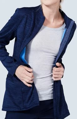 Women's Ionic Heathered Solid Scrub Jacket 10 Women's Ionic Heathered Solid Scrub Jacket -Medical Nurse Clothing Shop 4 md sj11709 650