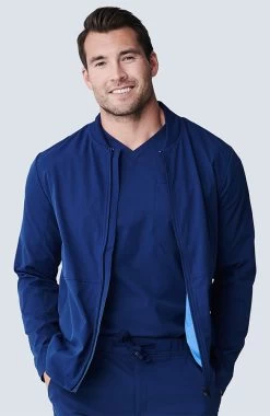 Men's Kinetic Bomber Solid Scrub Jacket 11 Men's Kinetic Bomber Solid Scrub Jacket -Medical Nurse Clothing Shop 4 md sj21832 650