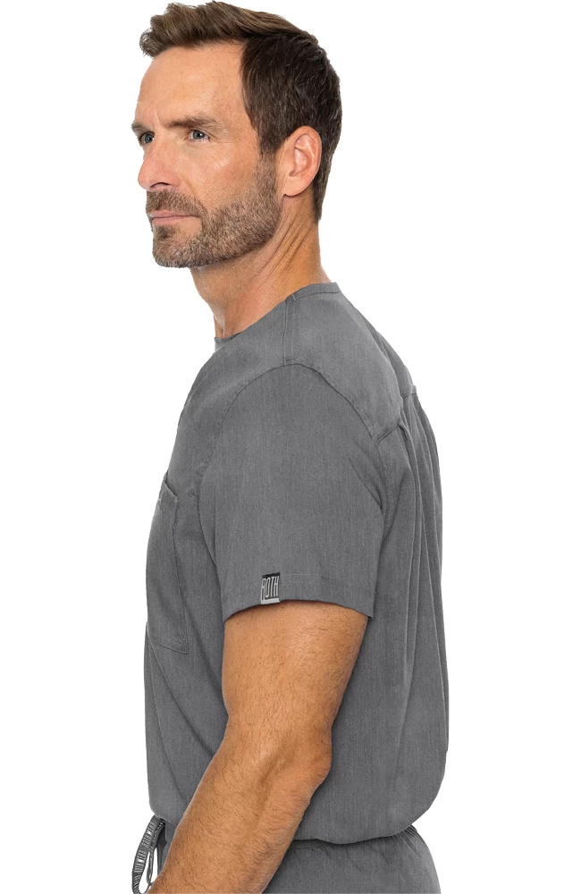 Men's Cadence Solid Scrub Top & Bowen Jogger Scrub Pant Set 6 Men's Cadence Solid Scrub Top & Bowen Jogger Scrub Pant Set - Image 4