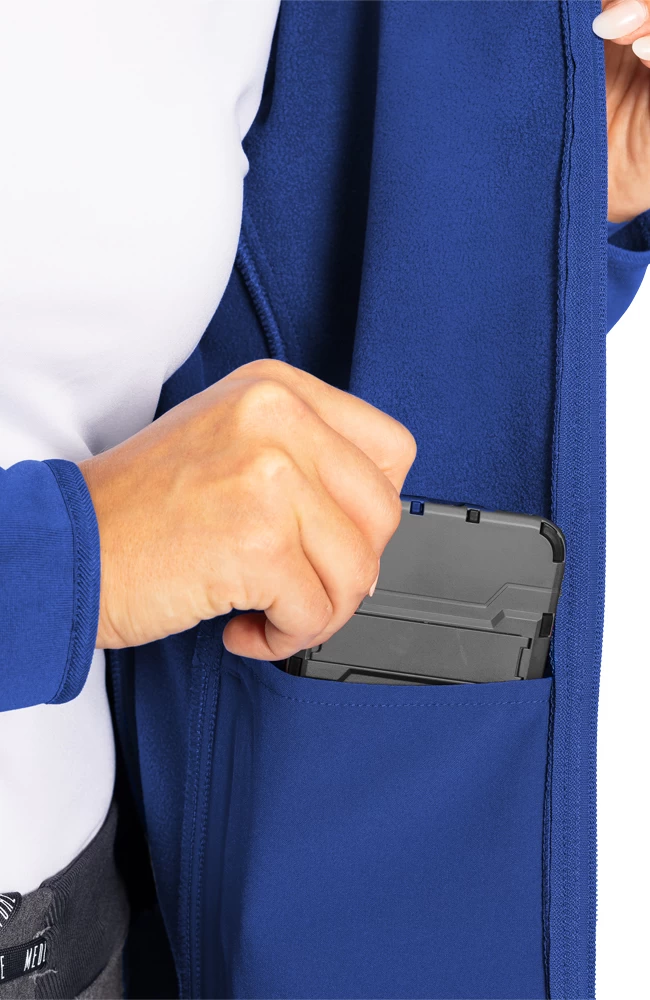 Women's Med Tech Zip Front Solid Scrub Jacket 6 Women's Med Tech Zip Front Solid Scrub Jacket - Image 4