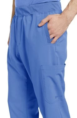 Men's V-Neck Solid Scrub Top & Mesh Waist Stretch Scrub Pant Set -Medical Nurse Clothing Shop 4 wc 1set 650