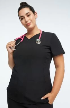 Women's Pitter-Pat V-Neck Solid Scrub Top -Medical Nurse Clothing Shop 5 ck 20710 650
