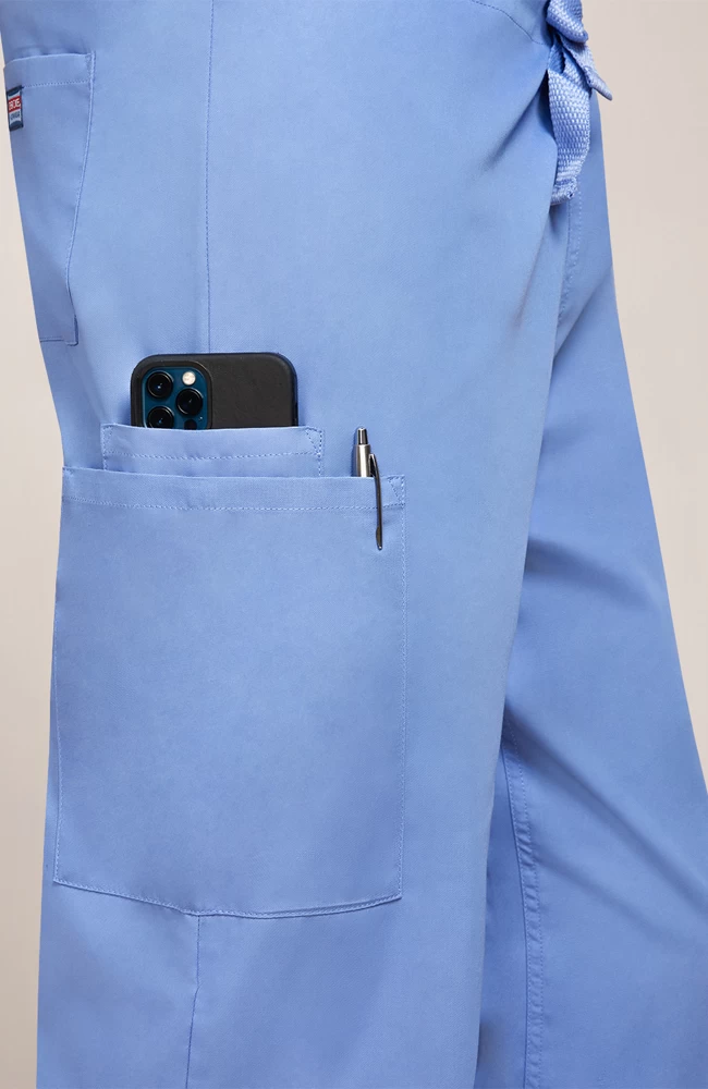 Unisex V-Neck Solid Scrub Top & Drawstring Cargo Scrub Pant Set 7 Unisex V-Neck Solid Scrub Top & Drawstring Cargo Scrub Pant Set - Image 5