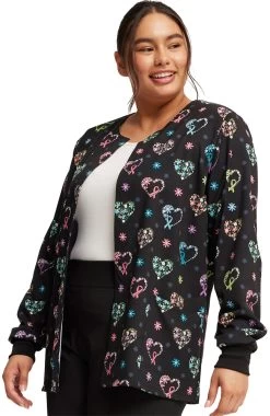 Cherokee Women's Snap Front Care Flor-All Print Scrub Jacket 11 Cherokee Women's Snap Front Care Flor-All Print Scrub Jacket -Medical Nurse Clothing Shop 5 ck ck321 print 650