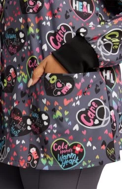 Cherokee Clearance Women's Snap Front Work Of Heart Print Jacket 12 Cherokee Clearance Women's Snap Front Work Of Heart Print Jacket -Medical Nurse Clothing Shop 5 ck ck321 printclearance 650 1