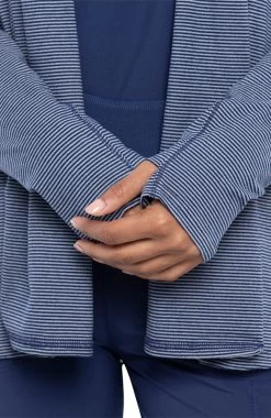 Cherokee Clearance Women's Open-Front Stripe Print Scrub Jacket -Medical Nurse Clothing Shop 5 ck ck327 clearance 650