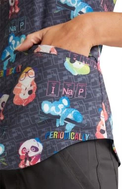 Cherokee Clearance Women's Science Friends Print Scrub Top -Medical Nurse Clothing Shop 5 ck ck637 printclearance 650