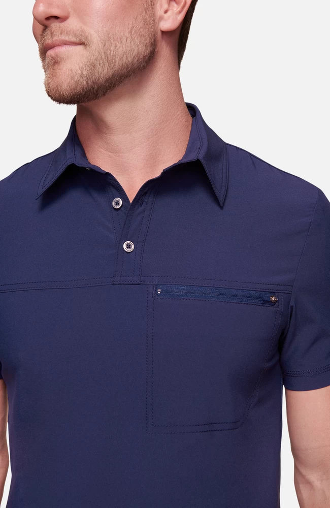 Cherokee Men's Zip Polo Shirt 7 Cherokee Men's Zip Polo Shirt - Image 5