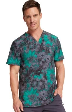Cherokee Men's Texture Burst Print Scrub Top 11 Cherokee Men's Texture Burst Print Scrub Top -Medical Nurse Clothing Shop 5 ck ck902 print 650