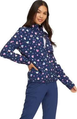 Clearance Women's Packable Loving Art Print Scrub Jacket -Medical Nurse Clothing Shop 5 ck hs329 printclearance 650