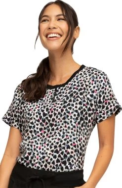 Clearance Women's Forever Wild At Heart Print Scrub Top -Medical Nurse Clothing Shop 5 ck hs800 printclearance 650