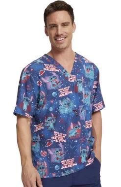 Cherokee Women's Inner Alien Print Scrub Top -Medical Nurse Clothing Shop 5 ck tf701 print 650
