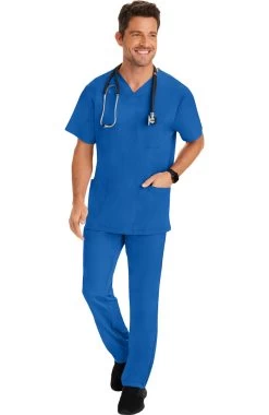 Men's Matthew V-Neck Solid Scrub Top -Medical Nurse Clothing Shop 5 hh 2590 650