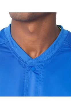 Men's Knit Collar Snap Front Solid Scrub Jacket 12 Men's Knit Collar Snap Front Solid Scrub Jacket -Medical Nurse Clothing Shop 5 ln 3170 650