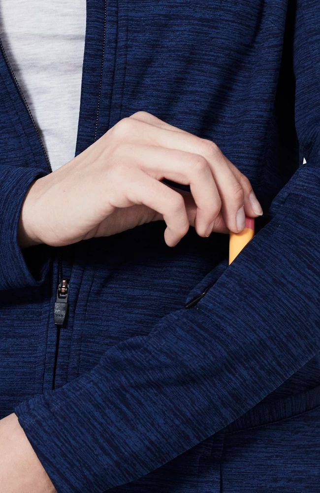 Women's Ionic Heathered Solid Scrub Jacket 7 Women's Ionic Heathered Solid Scrub Jacket - Image 5