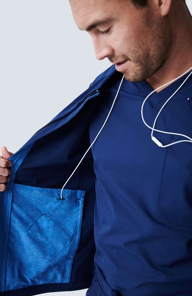 Men's Kinetic Bomber Solid Scrub Jacket 7 Men's Kinetic Bomber Solid Scrub Jacket - Image 5