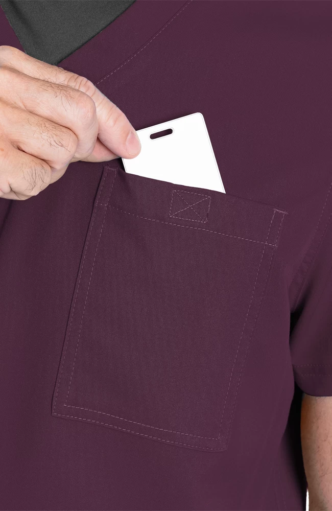 Men's Cadence Solid Scrub Top 7 Men's Cadence Solid Scrub Top - Image 5