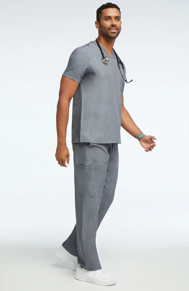 Clearance Men's Solid Scrub Top & Cargo Scrub Pant Set 8 Clearance Men's Solid Scrub Top & Cargo Scrub Pant Set - Image 6