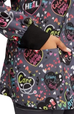 Cherokee Clearance Women's Snap Front Work Of Heart Print Jacket 13 Cherokee Clearance Women's Snap Front Work Of Heart Print Jacket -Medical Nurse Clothing Shop 6 ck ck321 printclearance 650 1