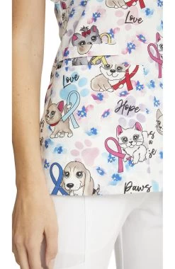 Cherokee Clearance Women's Paws For A Cause Print Scrub Top -Medical Nurse Clothing Shop 6 ck ck616 printclearance 650