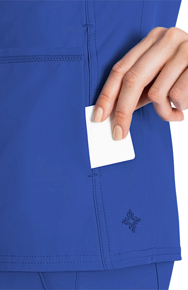 Women's V-Neck Solid Scrub Top & Cargo Jogger Scrub Pant Set 8 Women's V-Neck Solid Scrub Top & Cargo Jogger Scrub Pant Set - Image 6