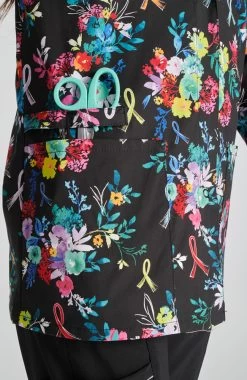 Cherokee Women's Warm Up Hopeful Bouquets Print Jacket -Medical Nurse Clothing Shop 7 ck ck301 print 650