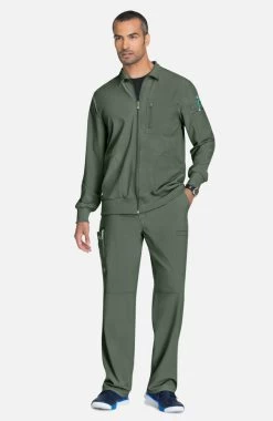 Cherokee Men's Zip Front Warm-Up Solid Scrub Jacket -Medical Nurse Clothing Shop 7 ck ck305a 650